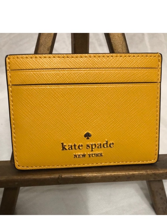 kate spade Accessories - Kate Spade Yellow Saffiano Leather Card Holder (NWOT)